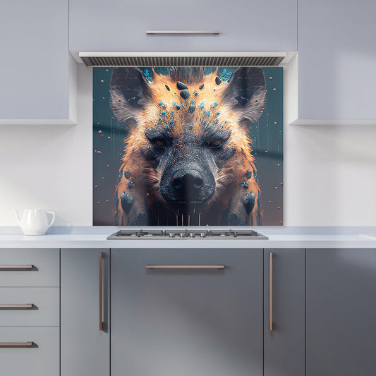 Hyena Face Splashart Dark Background Kitchen Splashback