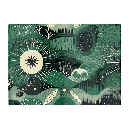 Abstract Green Moon Glass Chopping Board