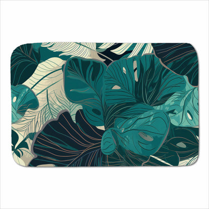 Tropical Green Leaves Sherpa Blanket