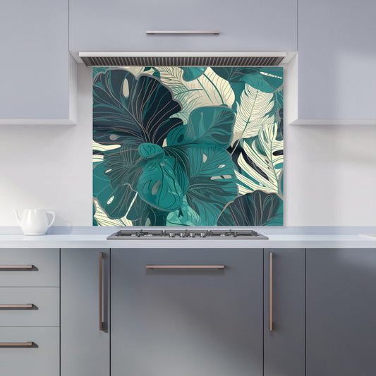 Tropical Green Leaves Kitchen Splashback