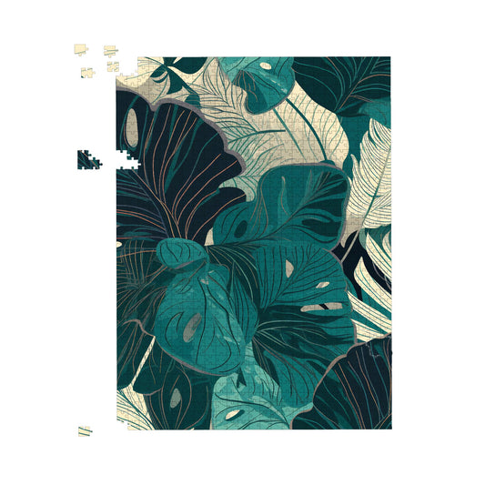 Tropical Green Leaves Jigsaw Puzzle