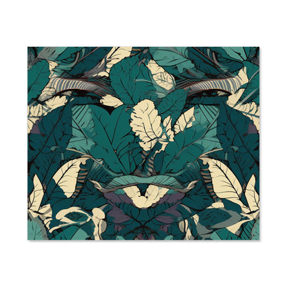 Green Beige Tropical Leaves Kitchen Splashback