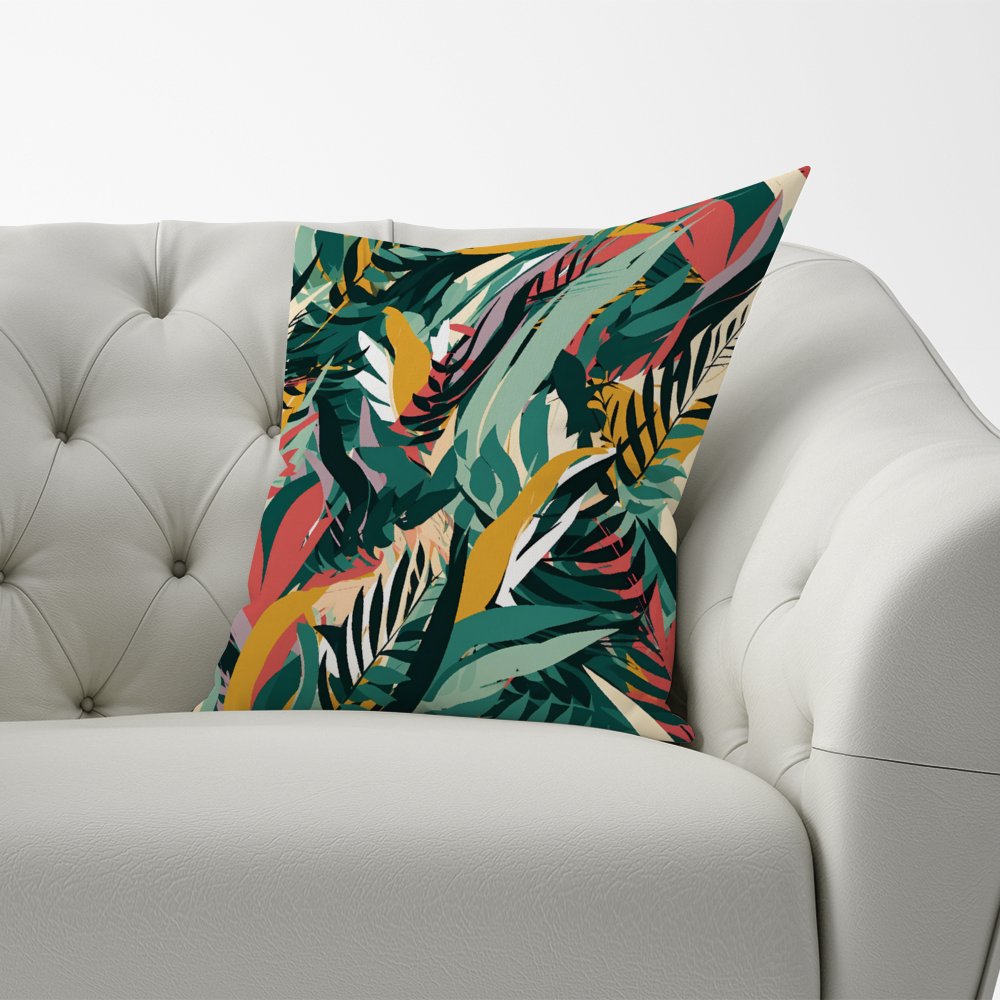 Coloured Tropical Leaves Cushions