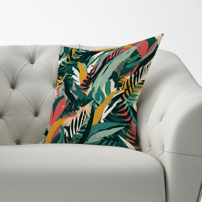 Coloured Tropical Leaves Cushions