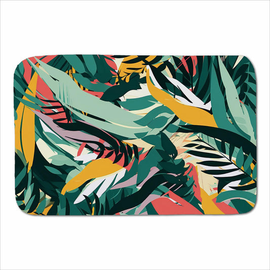 Coloured Tropical Leaves Sherpa Blanket