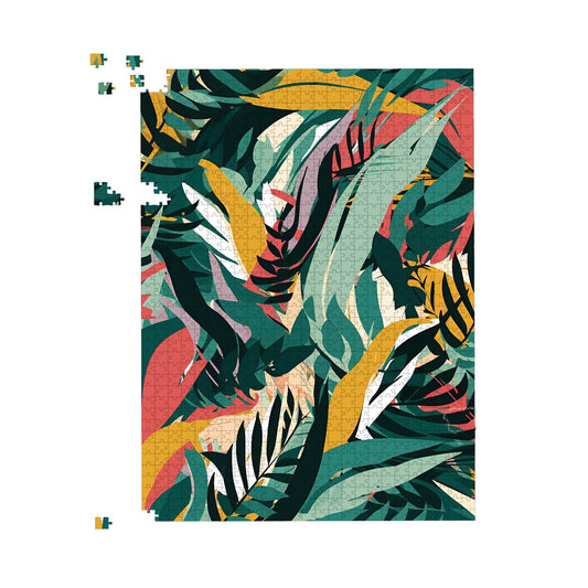 Coloured Tropical Leaves Jigsaw Puzzle