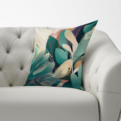 Abstract Tropical Leaves Cushions