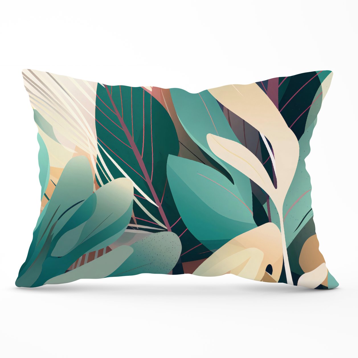 Abstract Tropical Leaves Cushions