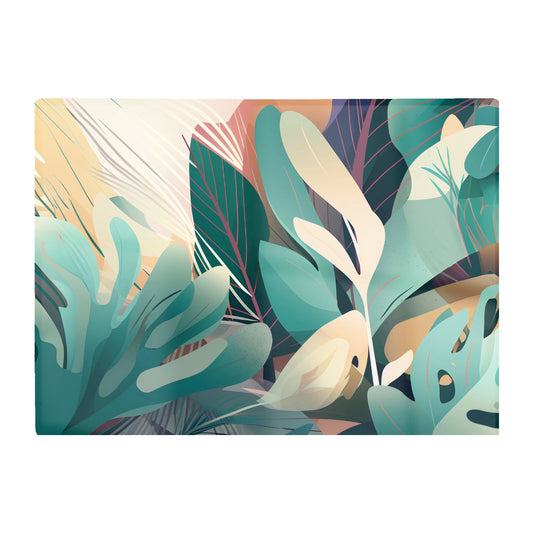 Abstract Tropical Leaves Glass Chopping Board