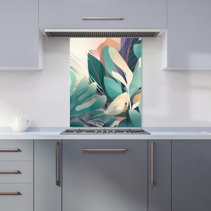 Abstract Tropical Leaves Kitchen Splashback