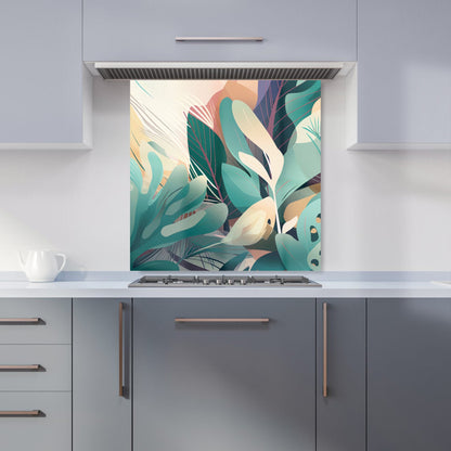 Abstract Tropical Leaves Kitchen Splashback