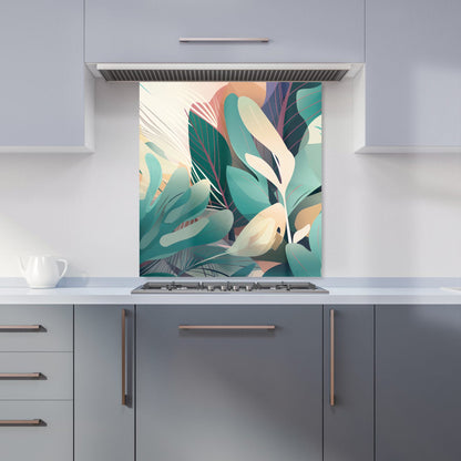 Abstract Tropical Leaves Kitchen Splashback