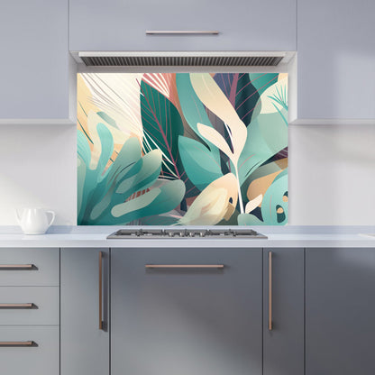 Abstract Tropical Leaves Kitchen Splashback