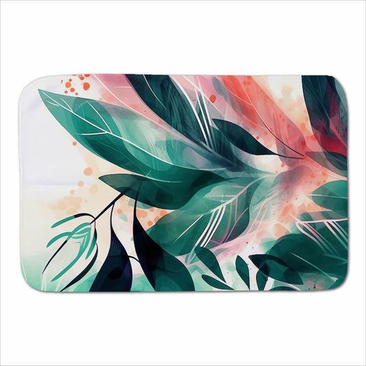 Green Feather leaves Tropical Sherpa Blanket