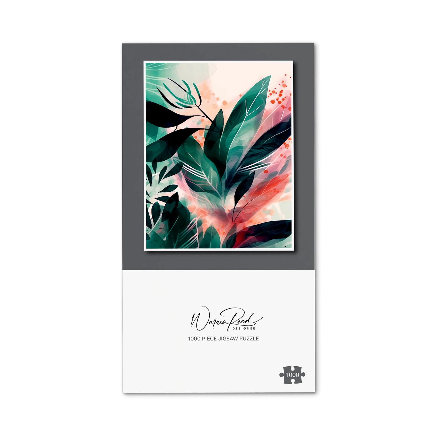 Green Feather leaves Tropical Jigsaw Puzzle