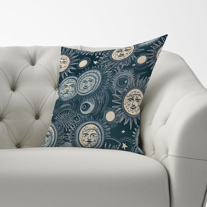 Silver Blue Moon and Stars Cushions