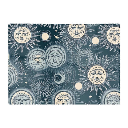 Silver Blue Moon And Stars Glass Chopping Board