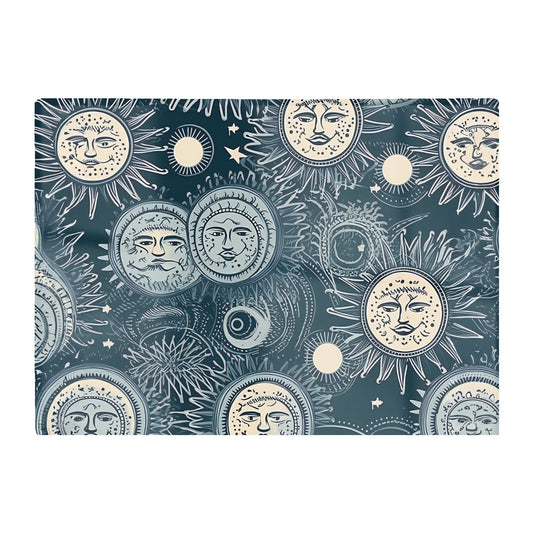 Silver Blue Moon And Stars Glass Chopping Board