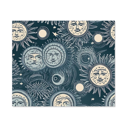 Silver Blue Moon and Stars Kitchen Splashback