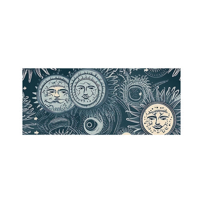 Silver Blue Moon and Stars Glass Bathroom Splashback