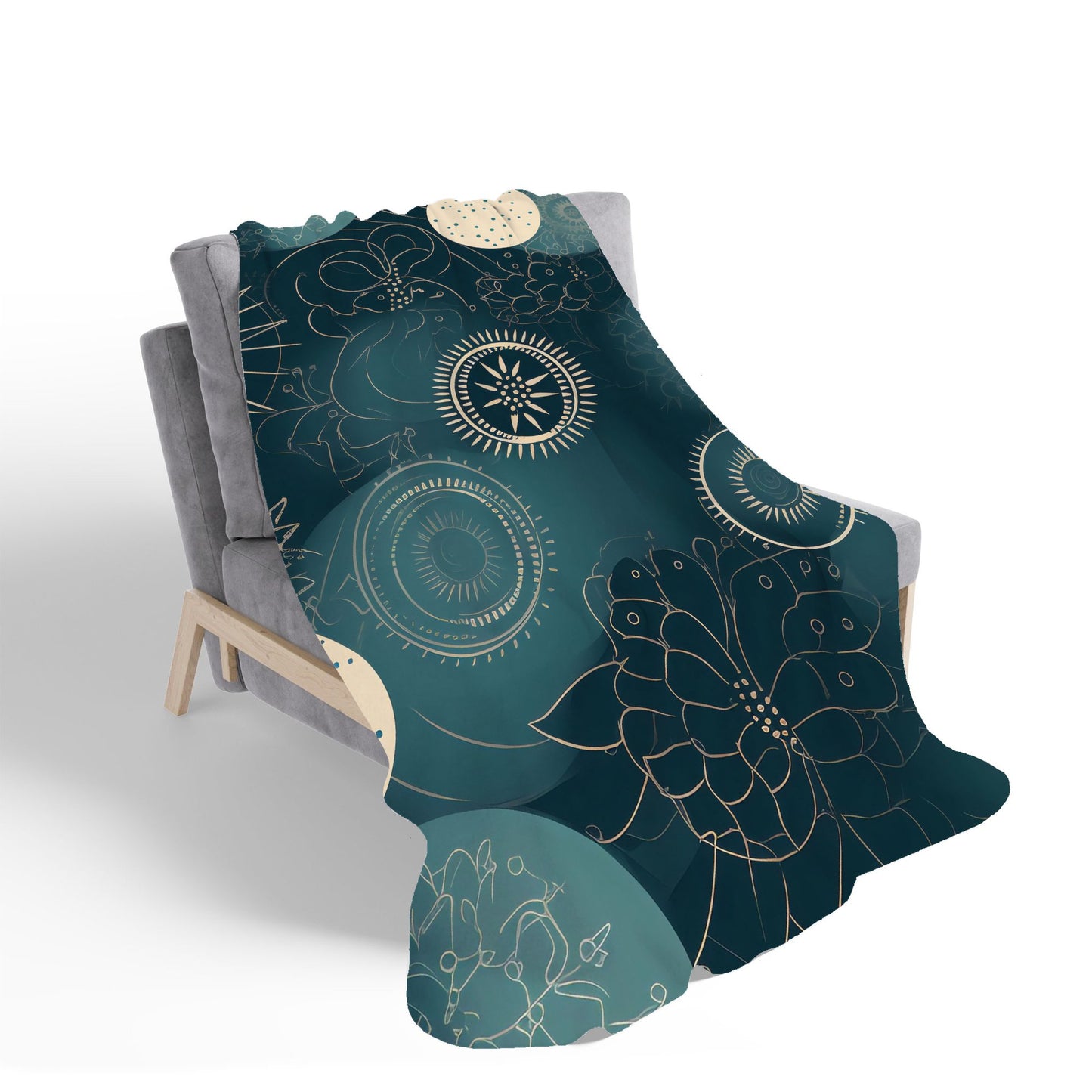 Blue Moon and Sun Sherpa Blanket