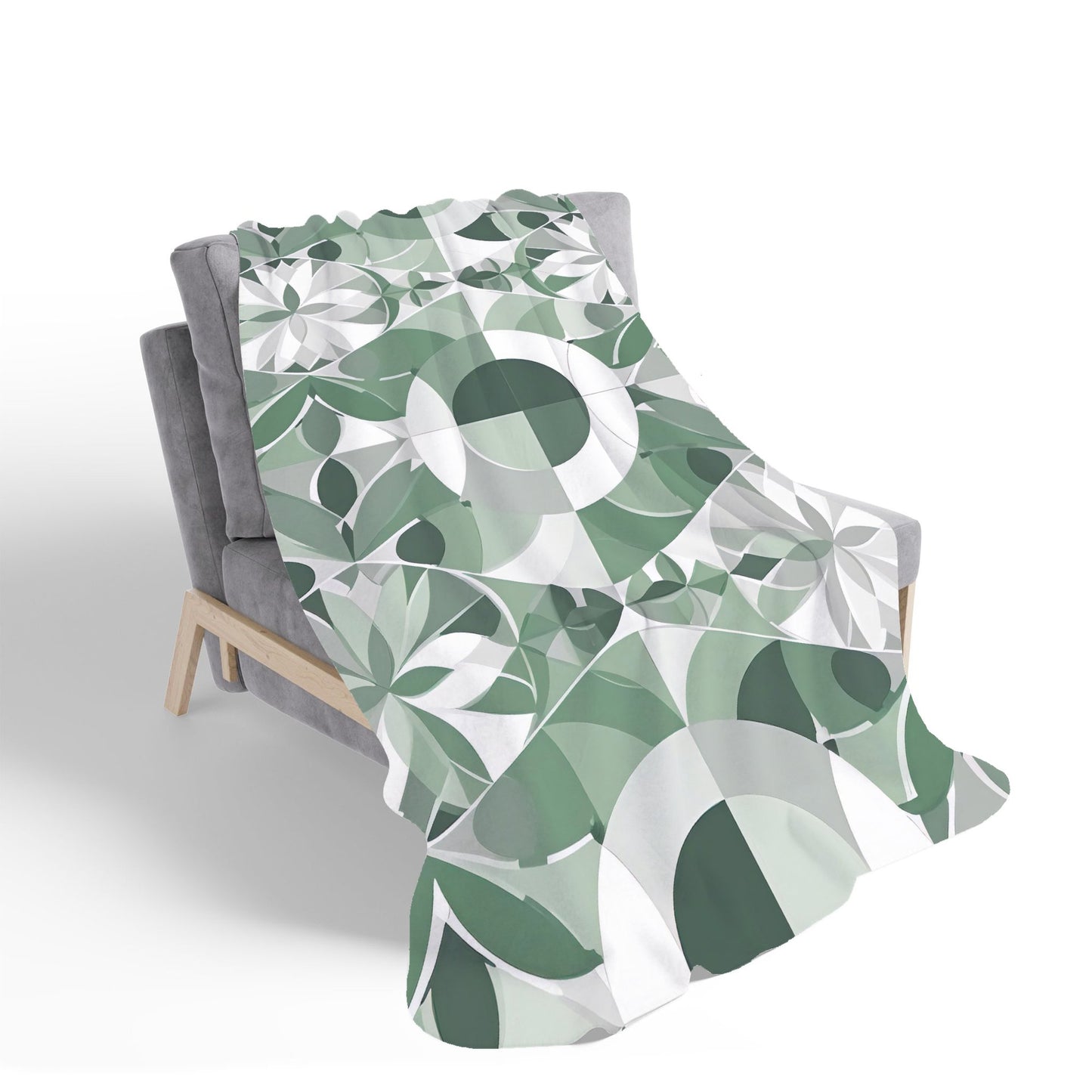 Geometric Pastel Green Sherpa Blanket