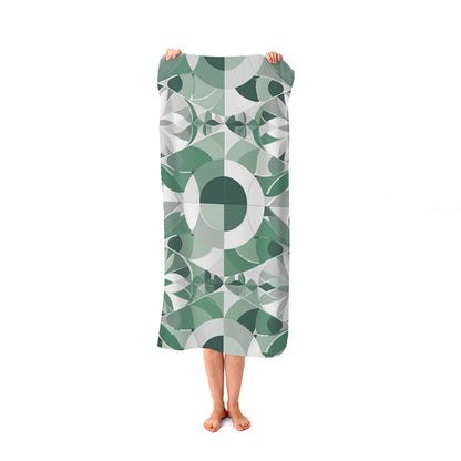 Geometric Pastel Green Beach Towel