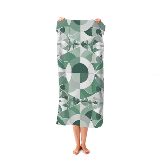Geometric Pastel Green Beach Towel
