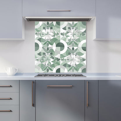 Geometric Pastel Green Kitchen Splashback