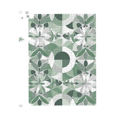 Geometric Pastel Green Jigsaw Puzzle