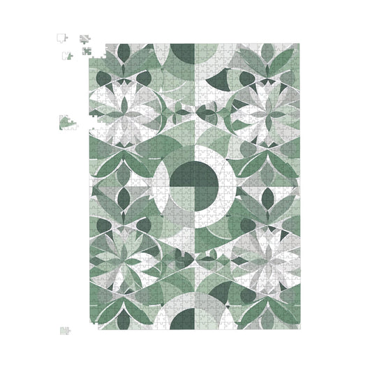 Geometric Pastel Green Jigsaw Puzzle