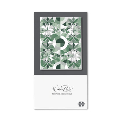 Geometric Pastel Green Jigsaw Puzzle