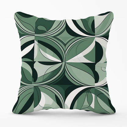 Geometric Green Black Cushions