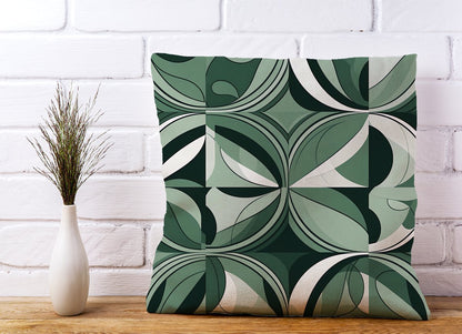 Geometric Green Black Cushions