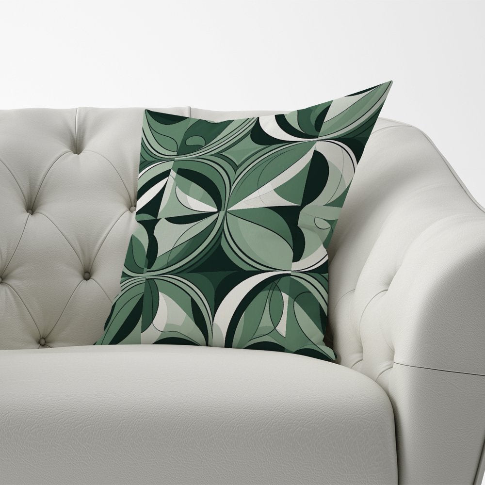 Geometric Green Black Cushions