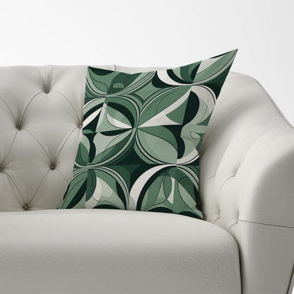 Geometric Green Black Cushions