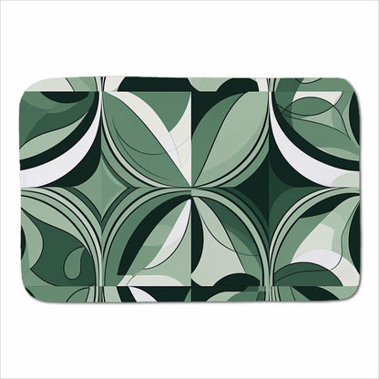 Geometric Green Black Sherpa Blanket