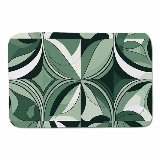 Geometric Green Black Sherpa Blanket