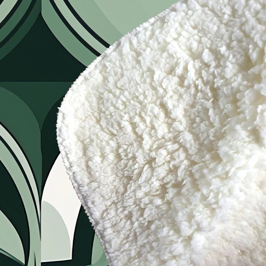 Geometric Green Black Sherpa Blanket