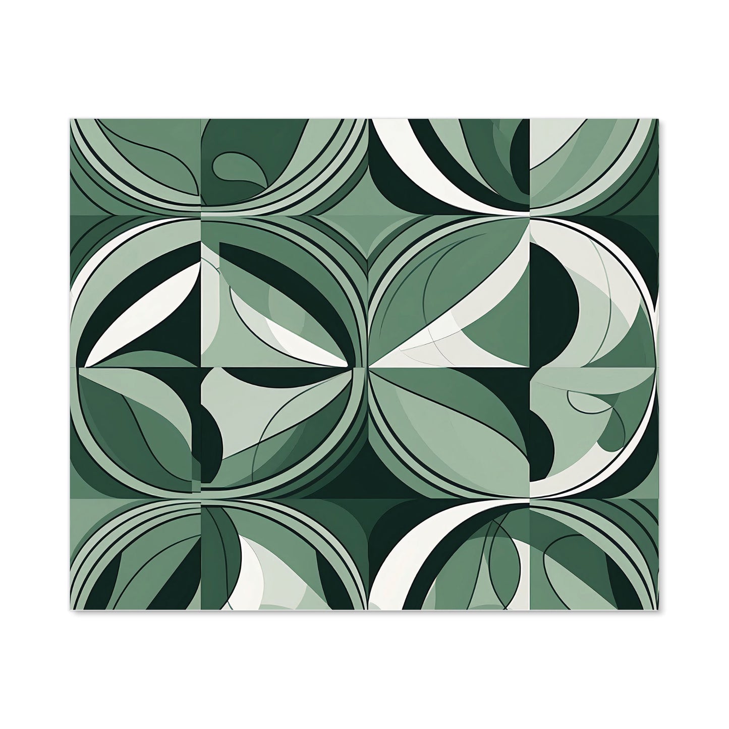 Geometric Green Black Kitchen Splashback