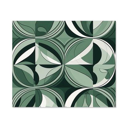Geometric Green Black Kitchen Splashback