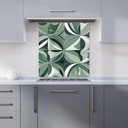Geometric Green Black Kitchen Splashback