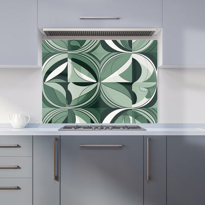 Geometric Green Black Kitchen Splashback