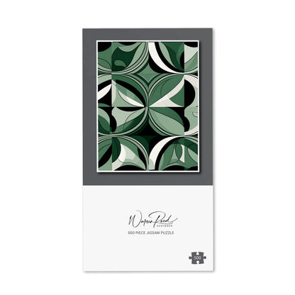 Geometric Green Black Jigsaw Puzzle