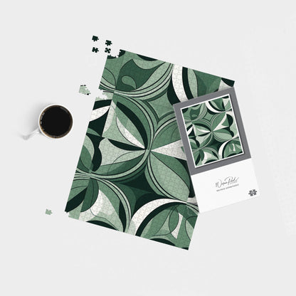 Geometric Green Black Jigsaw Puzzle