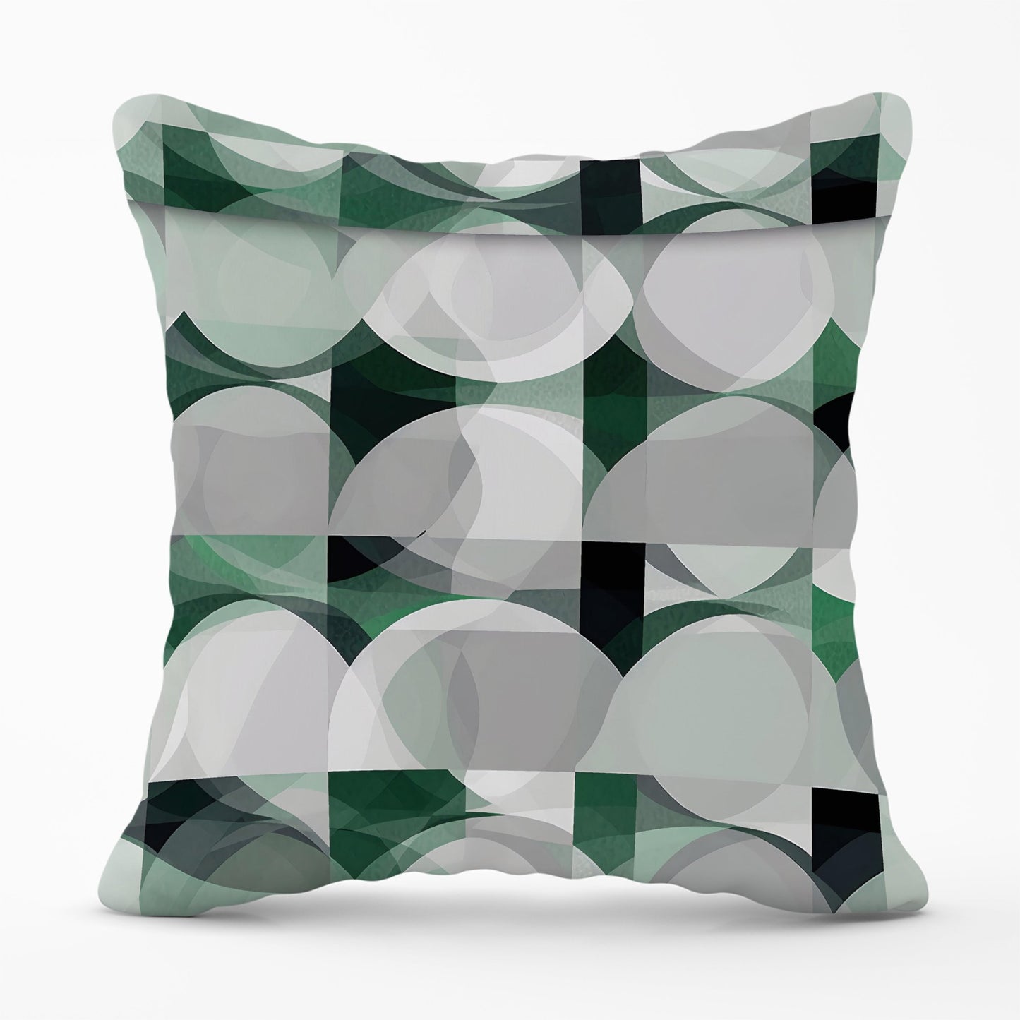 Geometric Grey Green Cushions