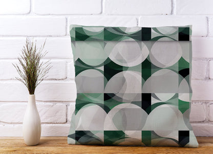 Geometric Grey Green Cushions