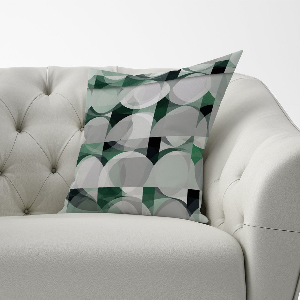 Geometric Grey Green Cushions