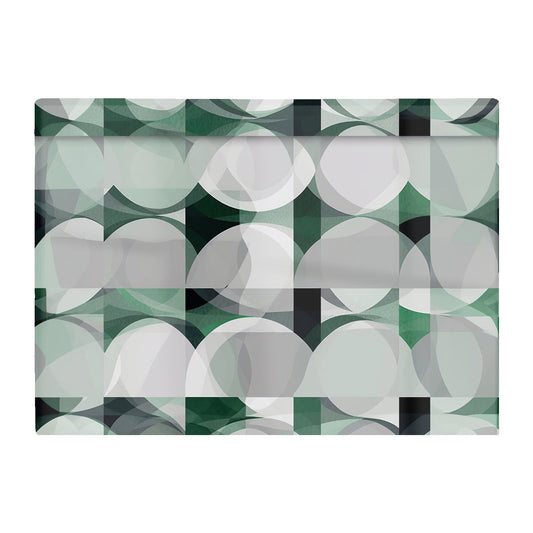 Geometric Grey Green Glass Chopping Board