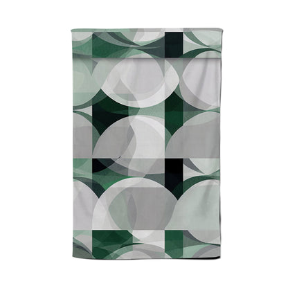 Geometric Grey Green Tea Towel